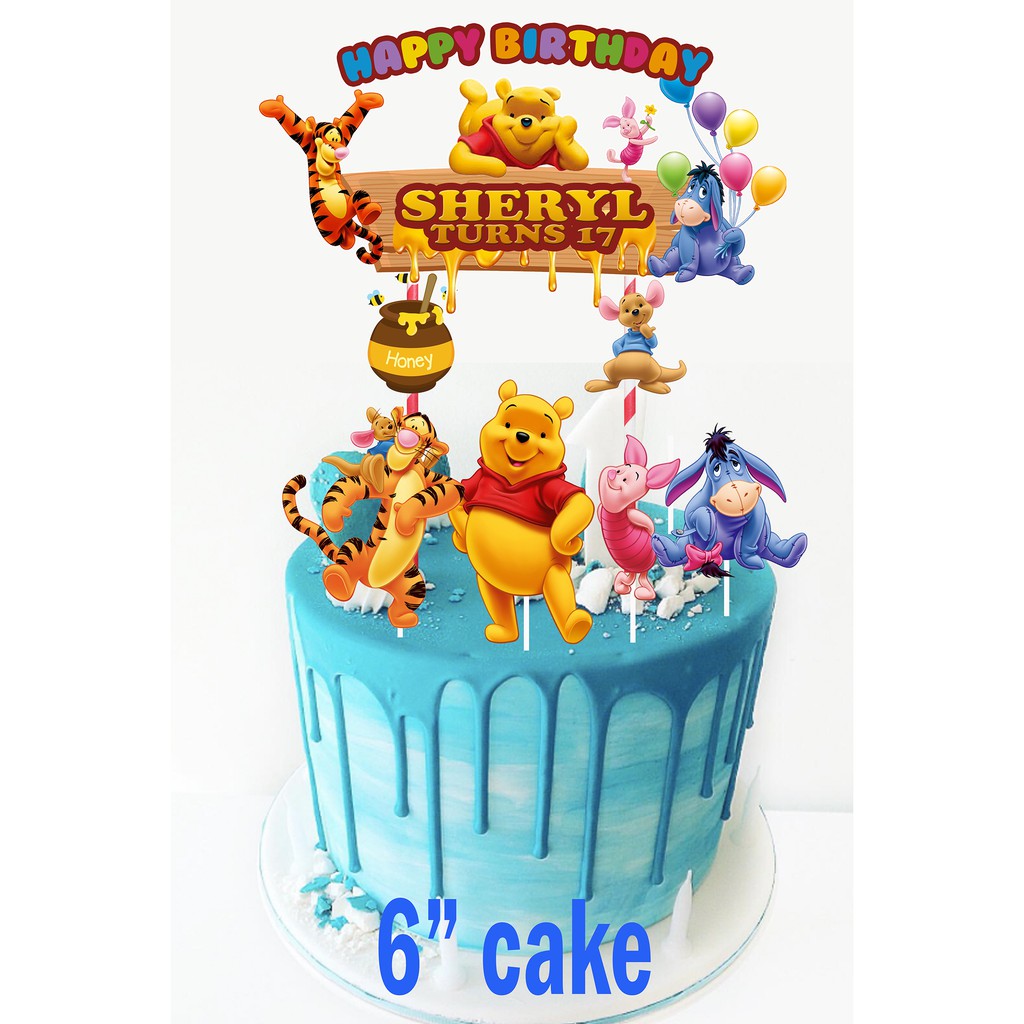 Winnie The Pooh Cake Topper Set Of 5 Shopee Malaysia - 2 pieces happy birthday cake topper for roblox cake decoration