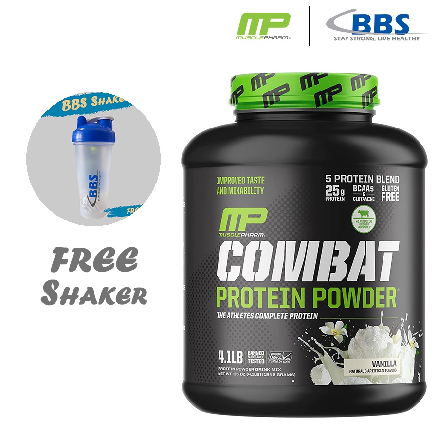 MP Combat Protein (4lbs) Whey & Casein Protein Powder, Slow Release Whey Protein, FREE SHAKER