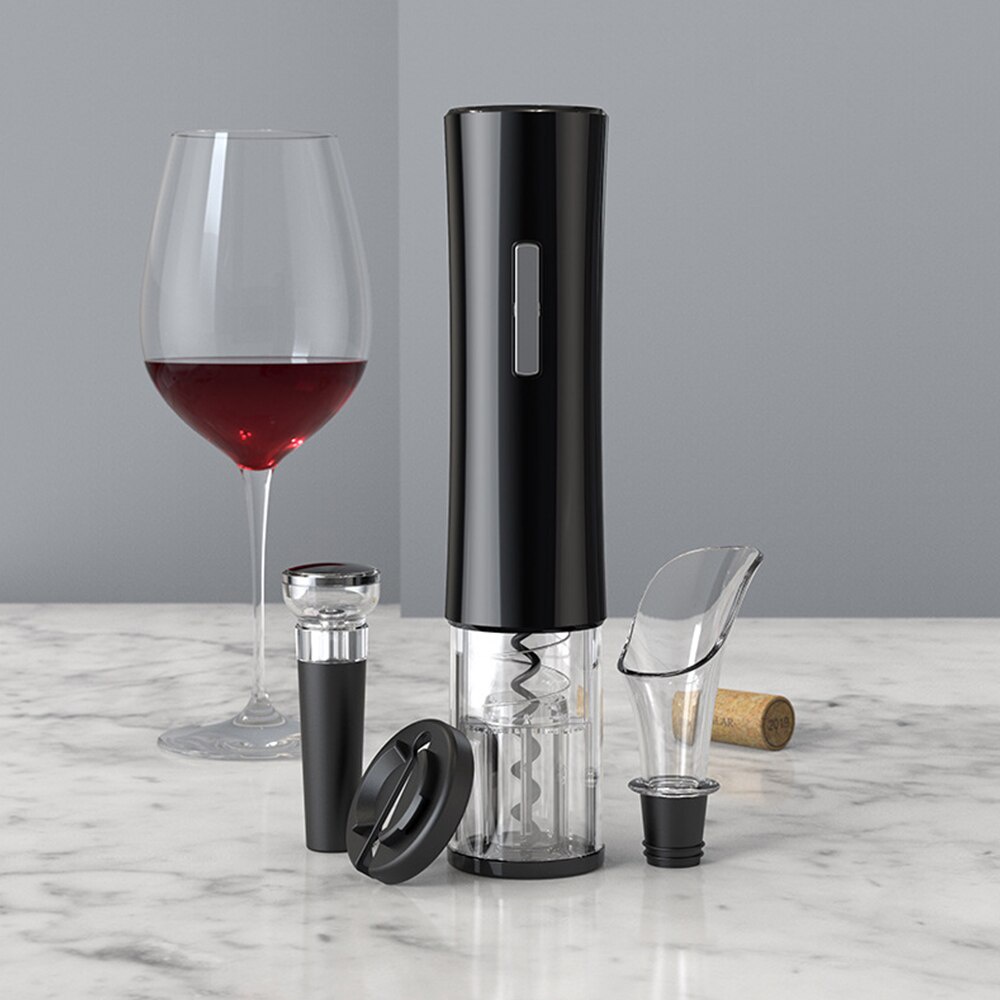 4 In 1 Electric Wine Opener Gift Set Vacuum Wine Bottle Stopper Mini Pourer Foil EL 202