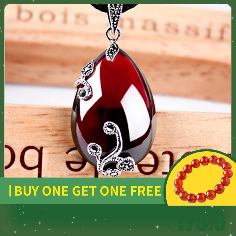 Buy Ready Stock Jiashun Loket Rantai Batu Delima Silver 925 Perempuan Thai Silver Garnet Ruby Pendant Necklace Women Seetracker Malaysia
