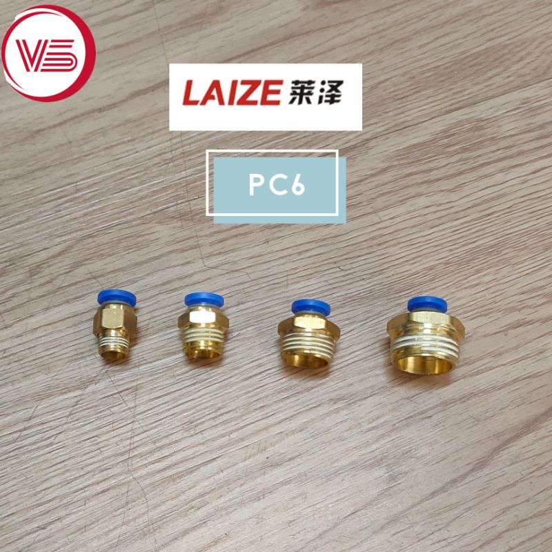 Pneumatic Air Fitting PC 4mm 6mm 8mm 10mm 12mm Male Thread 1/8" 1/4" 3/8" 1/2"