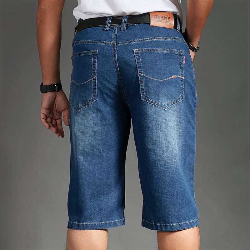 mens long jean shorts below the knee