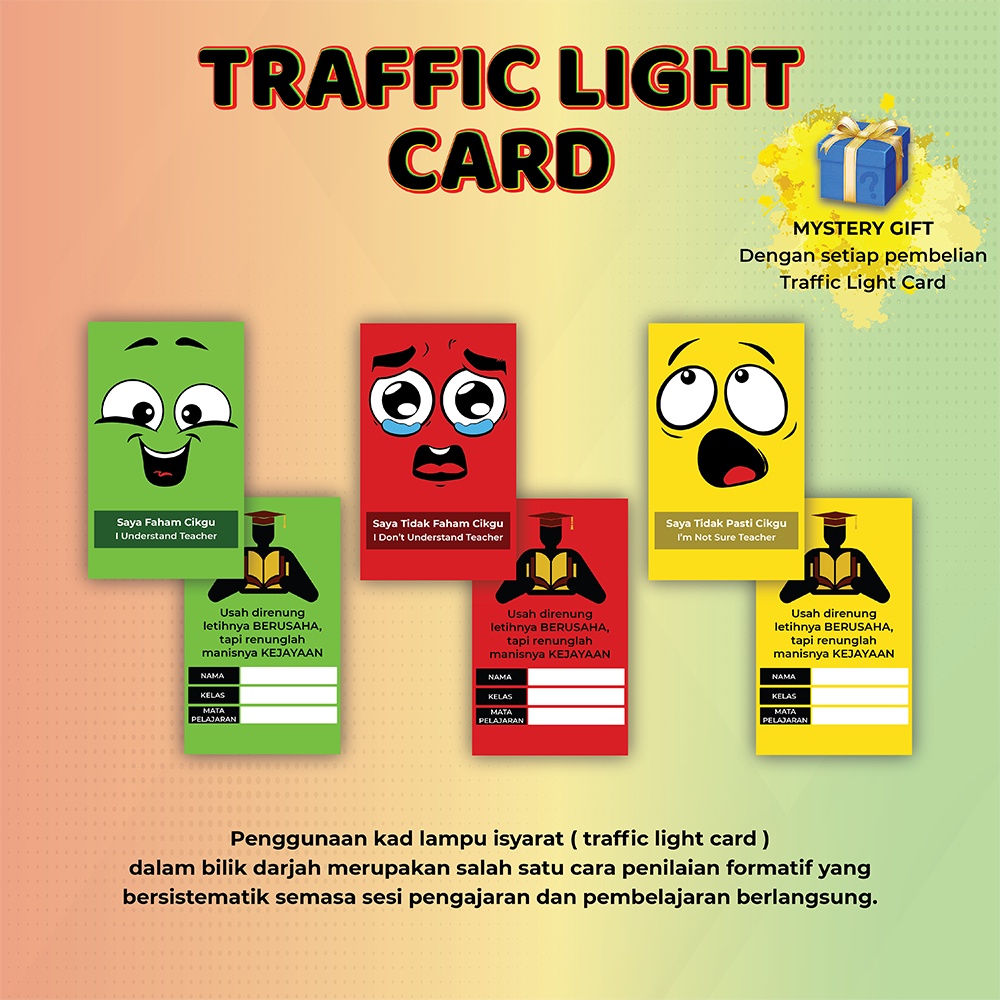 Traffic Light Card | 310GSM | 89mm X 54mm | Kad Trafik Isyarat | Bahan ...