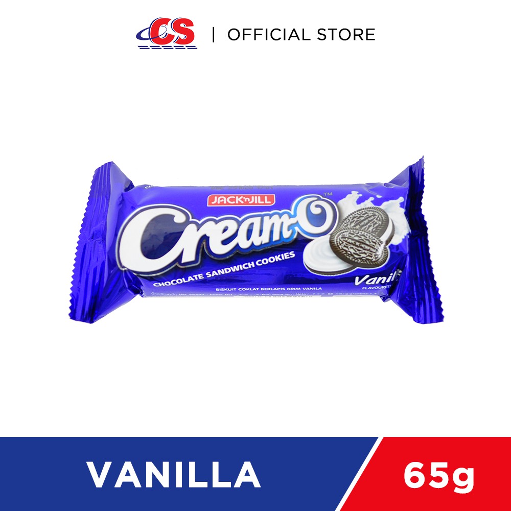JACK 'n JILL CreamO Chocolate Sandwich Cookies Vanilla Flavour 1 x 65g