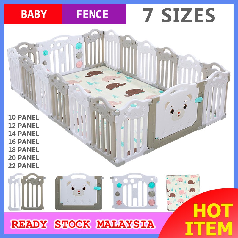 EVERY1 BABY FENCE Polar Bear 10/12/14/16/18/20 Panel Play Yard Playpen Baby Kid Safety PlayFence