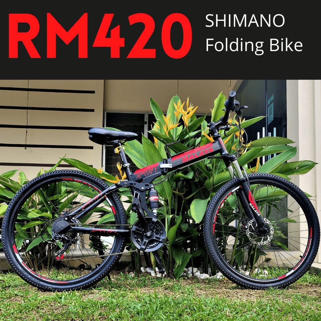 SHIMANO Folding Bike 26 Bicycle Basikal Mountain Shopee Malaysia