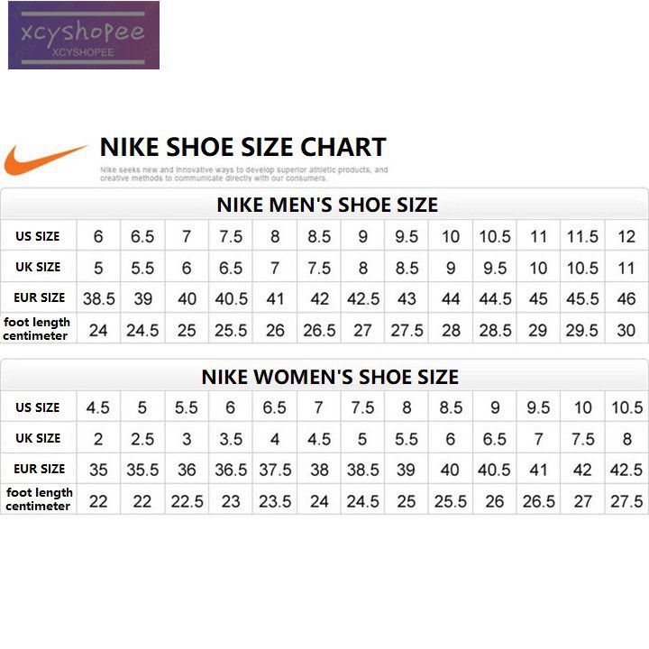 nike us sizes to eu