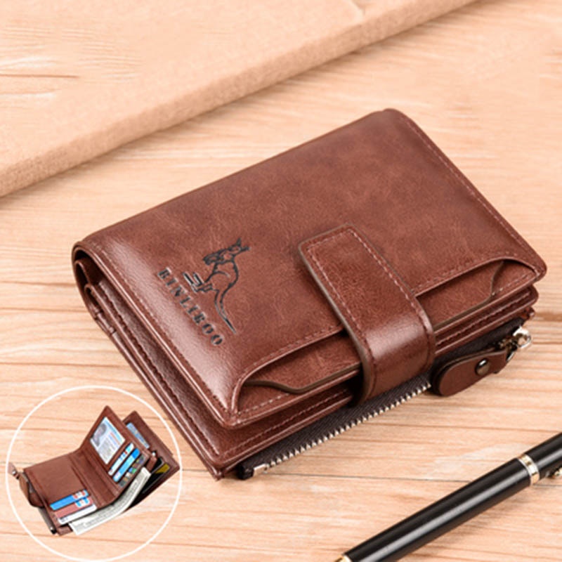 Male Leather Wallets Men Wallet Credit Business Card Holders Vintage Brown Leather Wallet Purses High Quality