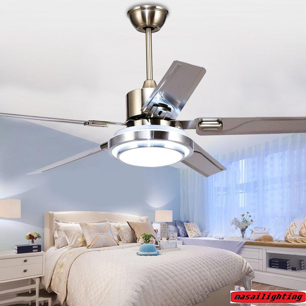 48 52 Inches Modern Led Ceiling Light Fan Dining Room Stainless