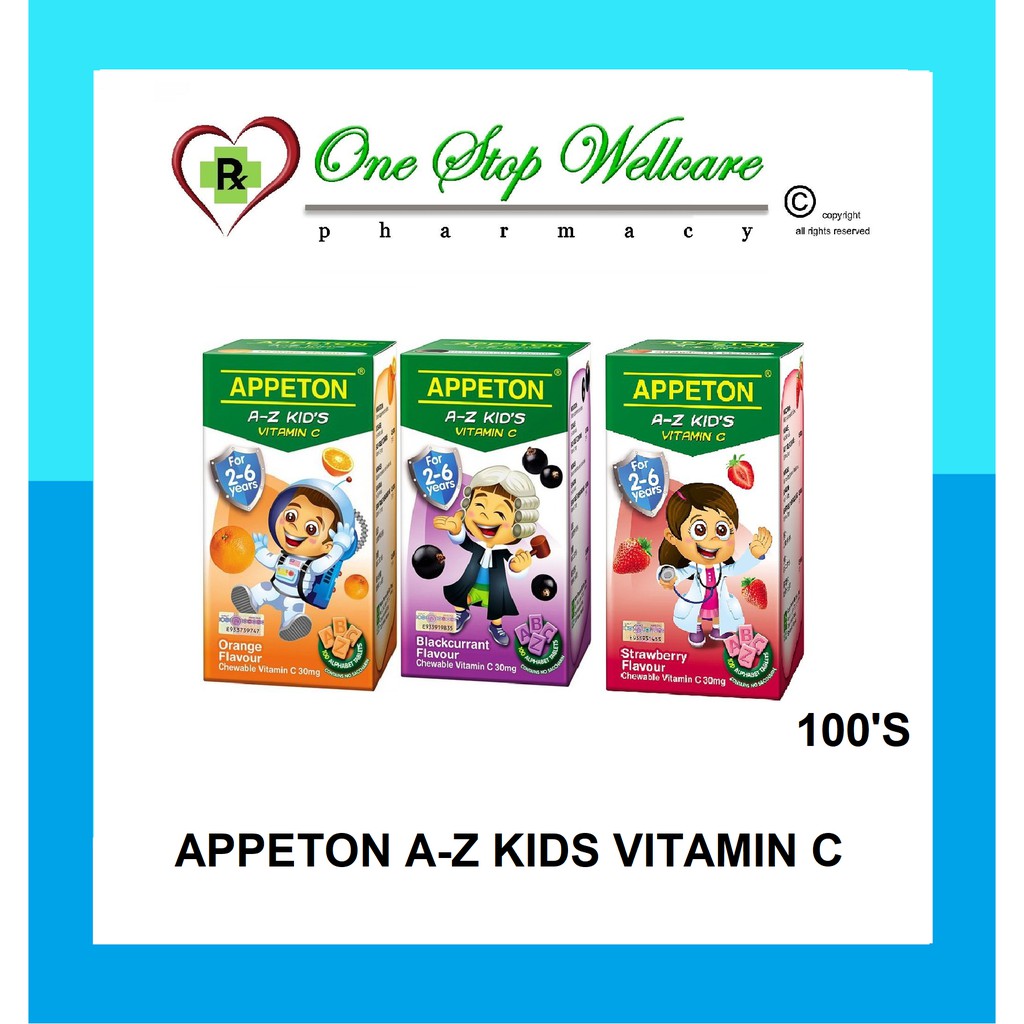APPETON AZ KIDS VITAMIN C 30MG 100'S TABLETS (ORANGE / STRAWBERRY