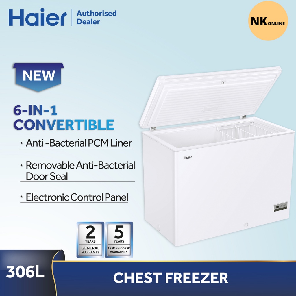 Haier BD318HEC 306L Chest Freezer Peti Beku PGMall