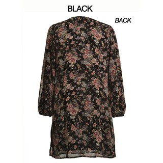 Printed Chiffon Long Blouse Baju Labuh Belah Tepi M to Printed Chiffon Long Blouse Baju Labuh Belah Tepi M to