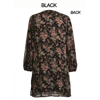 Printed Chiffon Long Blouse  Baju  Labuh  Belah  Tepi  M to 