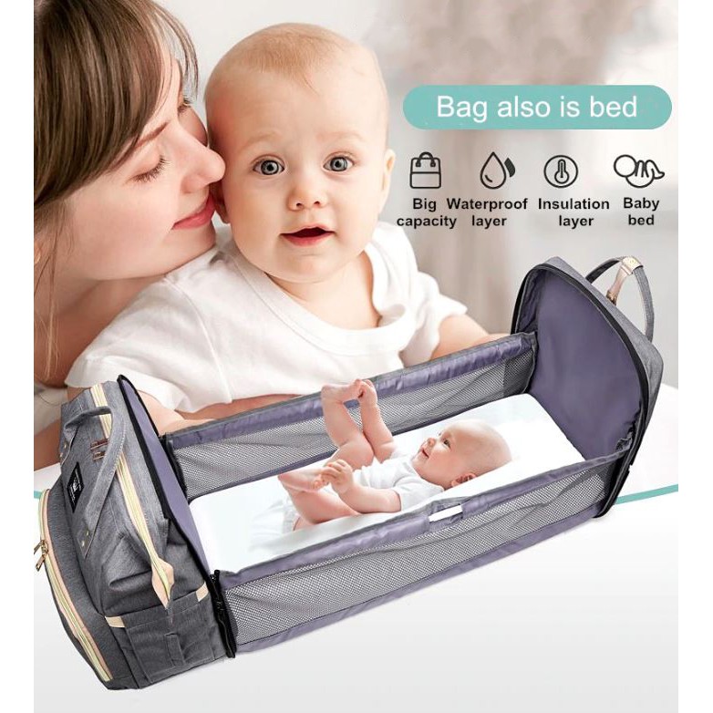 🔥READY STOCK🔥[G08] MULTIPURPOSE LARGE BABY DIAPER SLEEP BED BAG TRAVEL ...