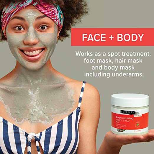 Freeman Deep Cleansing PowderToClay Mask 370g x1 Hair Face Body Foot