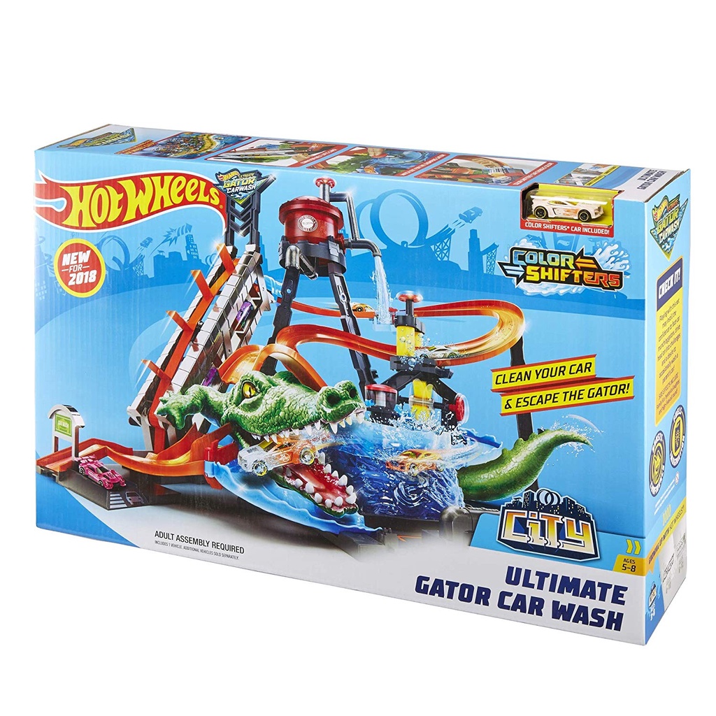 Hot Wheels City Ultimate Gator Car Wash With Color Shifters We're Checking Out This Hot Wheels