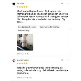 Pet ear drops herbal for earmite ubat titis telinga kucing 