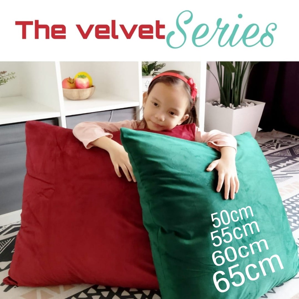 Sarung Bantal Sofa Besar Cushion Cover Large Thick Velvet Sofa Square Throw Pillow Sarung Bantal Petak Big Cushion Cover