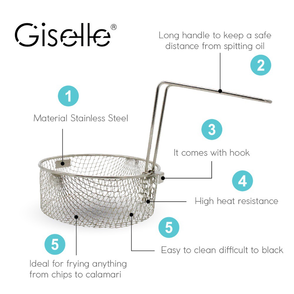 Giselle Deep Fryer Basket with Hook (165 mm) KEA0220S5 New PGMall