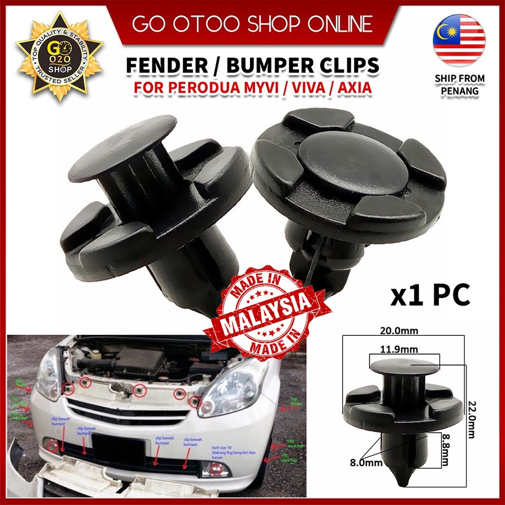 Perodua Myvi/Viva/Axia Fender Under Shield Clips car rivet bumper fender plastic trim fastener