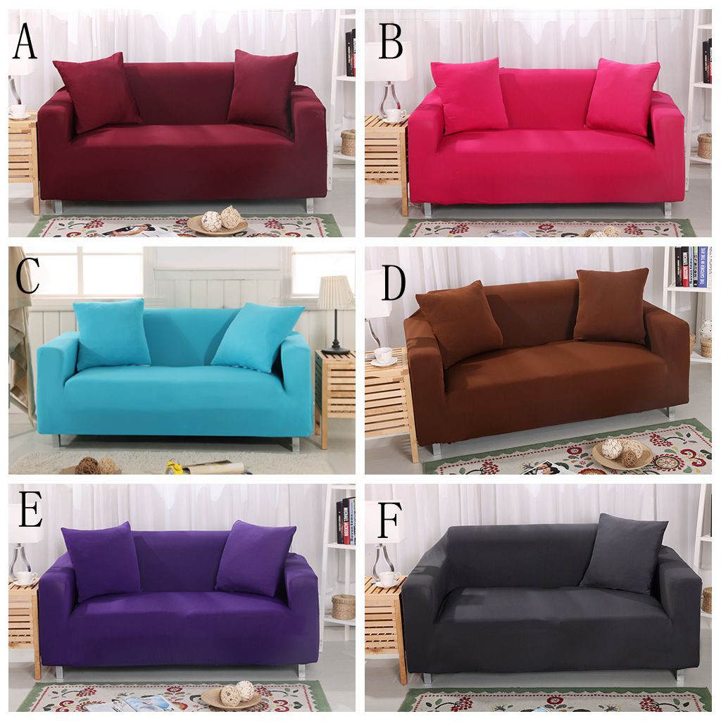 2 Seater Warna Plain Color Sofa Murah Sarung Cover Elastic Protector
