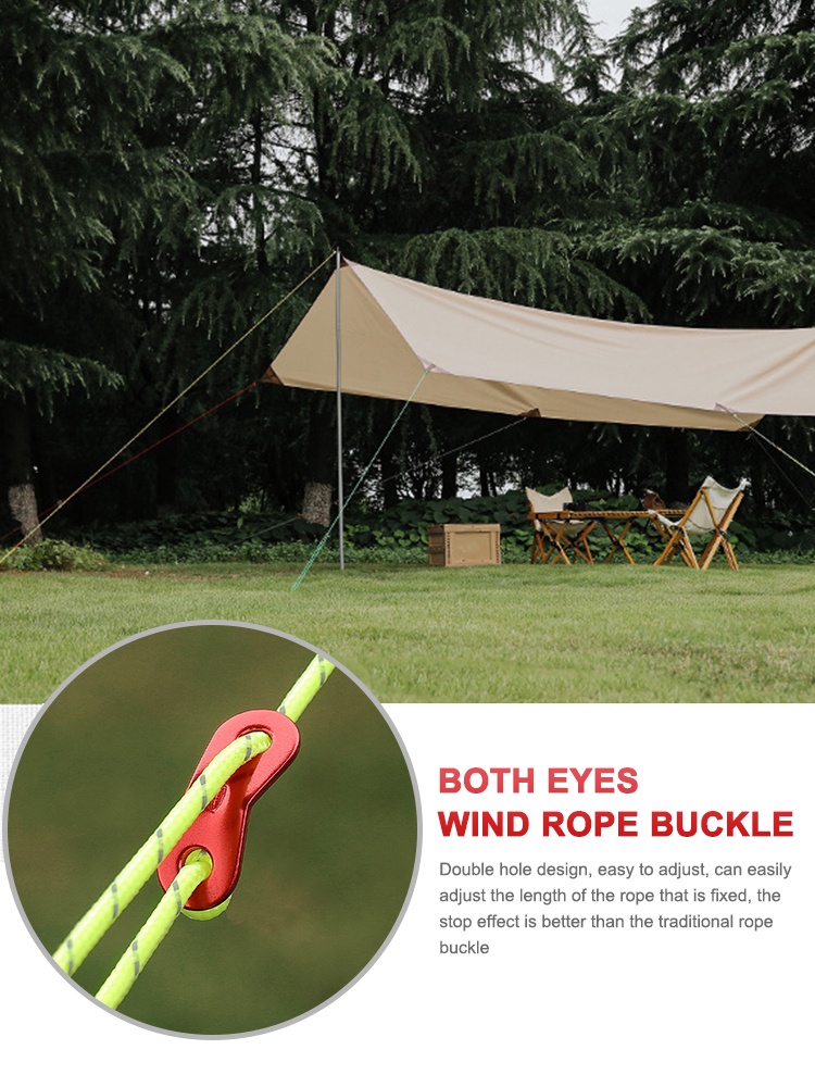 Outdoor Tent Wind Rope Buckle Camping Tent Guy line Rope Lock Flysheet