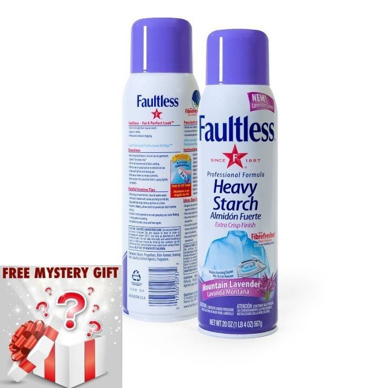 Faultless Ironing Heavy Starch Spray Lavender Scent Easy On Iron Starch Spray Fast & Easy From USA+ Free Mystery Gift