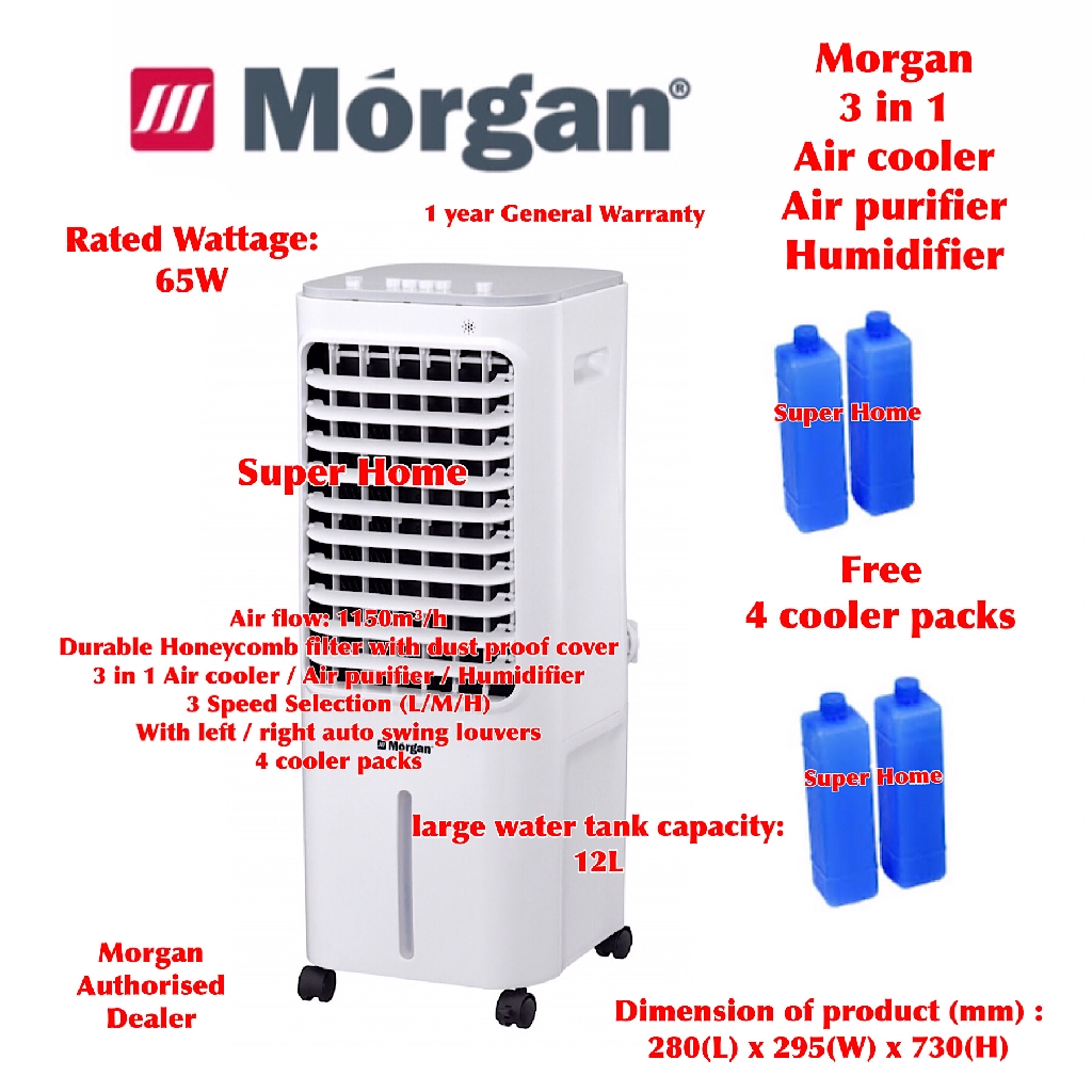 Morgan Air Coller Mac Cx12 12l 3 In 1 Air Cooler With Air Purifier With Humidifier Free 4 Cooler Packs Shopee Malaysia