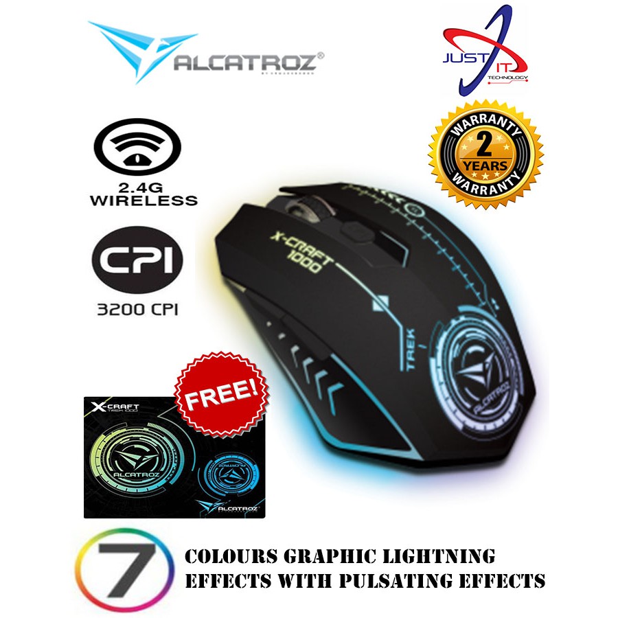 Alcatroz XCraft Air Trek 1000 2.4G Wireless Gaming Mouse With Mouse