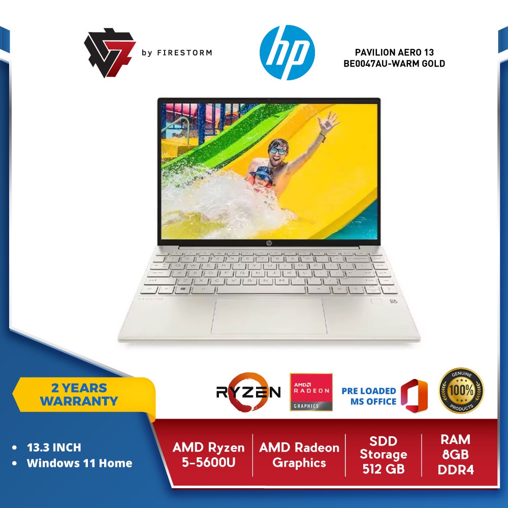 Hp Pavilion Aero 13 Be0047au Warm Gold Shopee Malaysia 6530