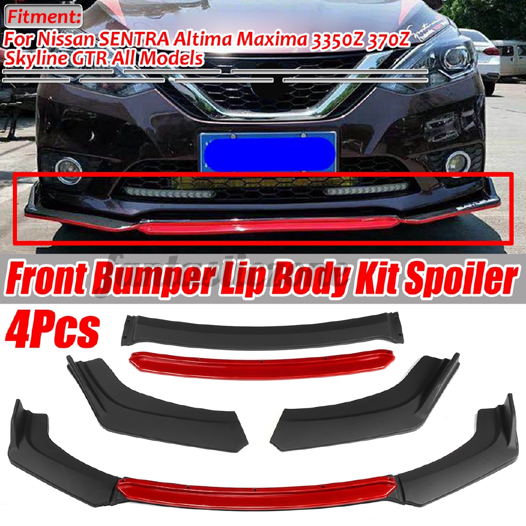 Docooler Front Bumper Spoiler Made By Premium Quality ABS Lip Car Personal Styling Auto Body Protector Black 