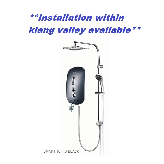 Alpha Smart 18i Plus Rs With Dc Pump Rain Shower Metal Black Shopee Malaysia