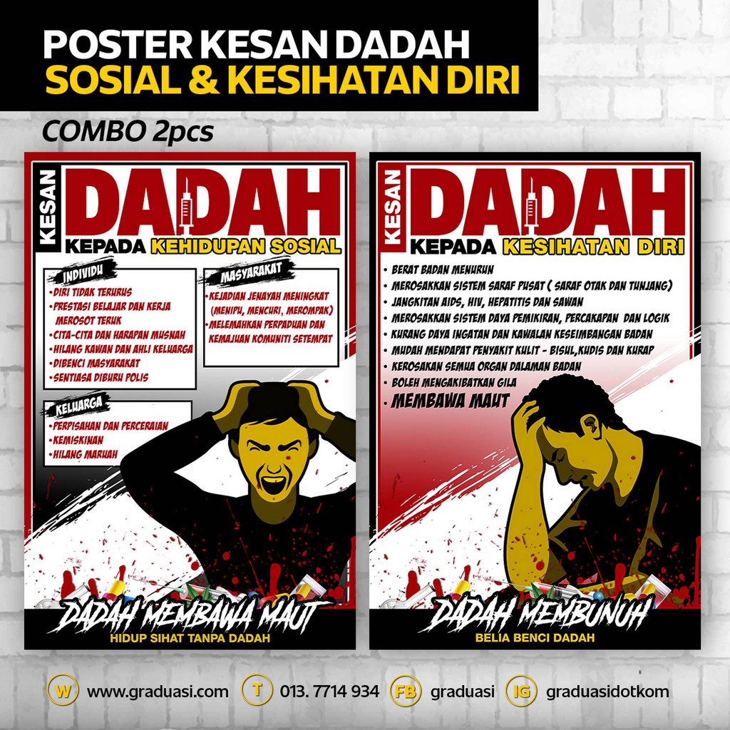 Poster Kesan Dadah Combo 2pcs Keceriaan Sekolah Ppda Anti Dadah Pstr Shopee Malaysia