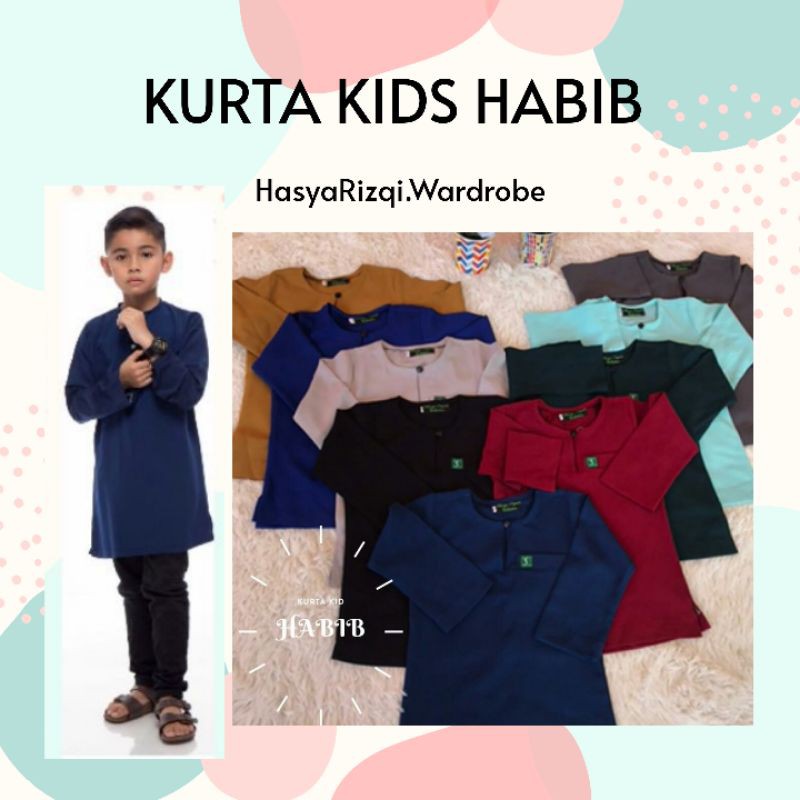 [Size 1-10] Kurta Kid Habib | Kurta Budak | Kurta Kids | Kurta Kanak ...