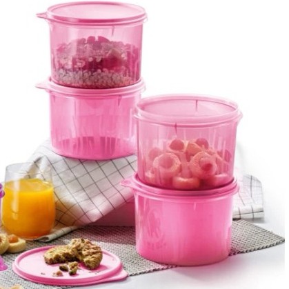 Tupperware Snack N Stack 1.7L (4pcs) pink