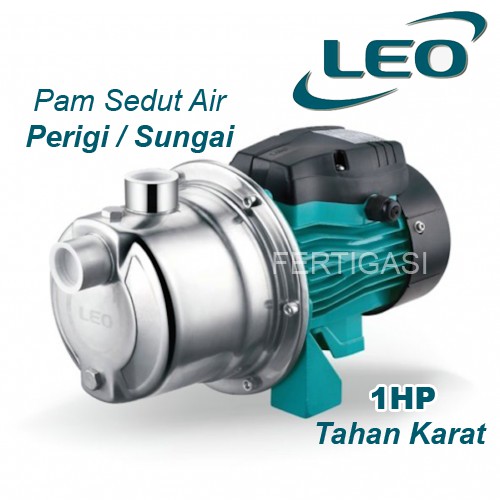 Leo Ajm75s Tahan Karat Pam Sedut Air Perigi Sungai Garden Jet Water Pump Water Booster Pump 1hp Self Priming