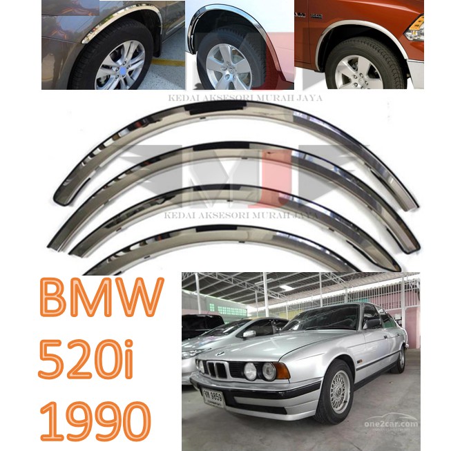 BMW 520i 1990 Fender Arch Trim Stainless Steel Chrome Garnish With Rubber Lining ender Arch Trim Stainless Steel