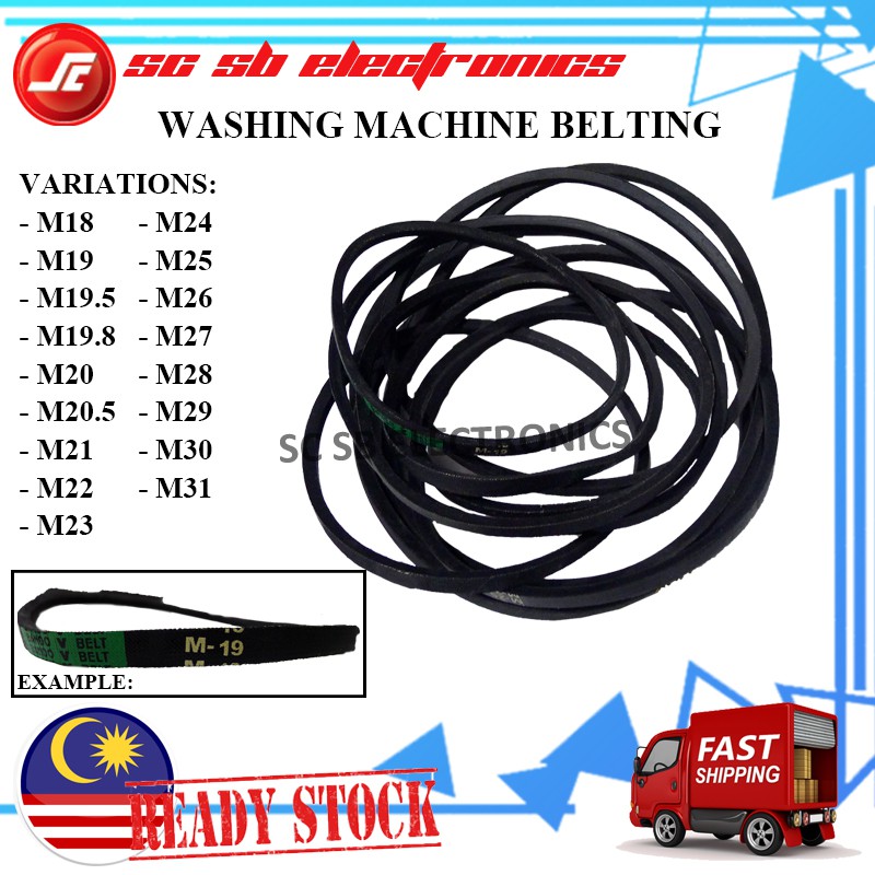 WASHING MACHINE BELTING M18 M19 M19.5 M19.8 M20 M20.5 M21 M22 M23 M24 M25 M26 M27 M28 M29 M30 M31 O-474E O-680E