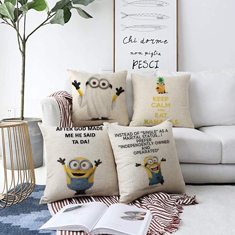 Pillow Cover Cartoon Minions Sofa Pillow Cushion Cover Minions