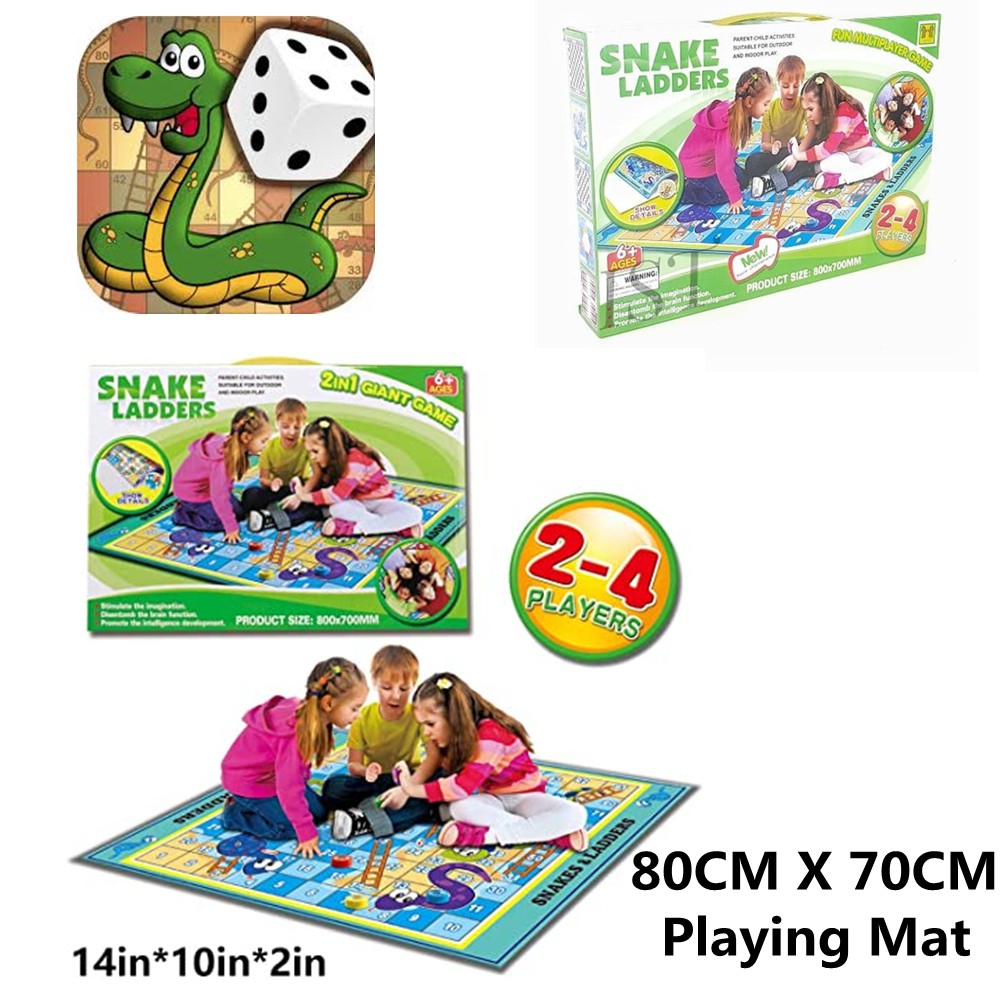 Super Big Size Playing Mat 4d Snake & Ladders Games 2 to 4 Players