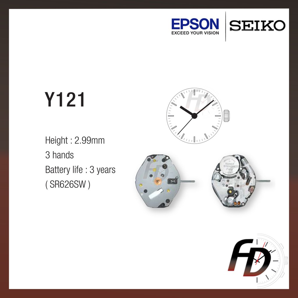 Seiko Y121 Epson Quartz Watch Machine Movement (Made in Japan) Replacement  Parts Engine Jam | Shopee Malaysia