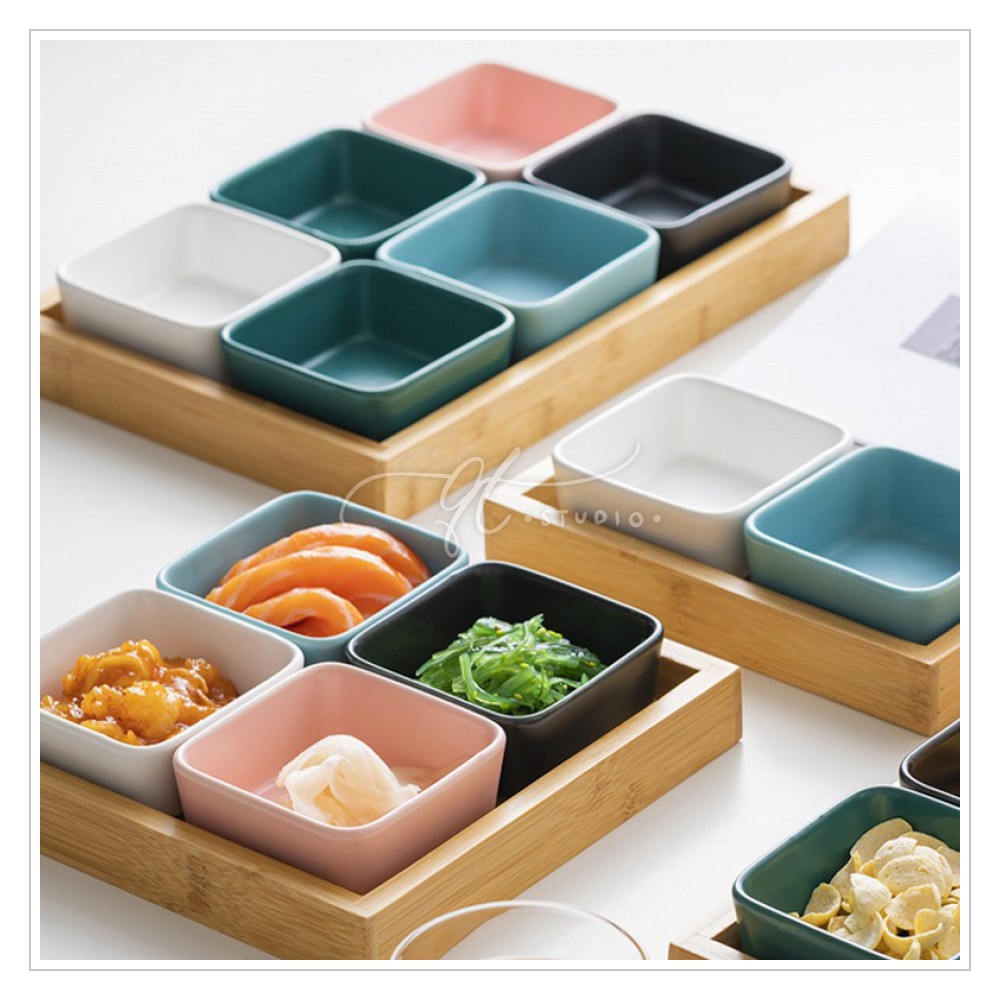 [Ready Stock] Ceramic Square Fruit Sauce Dip Bowl / Side Dishes Bowl / Snack Bowl 陶瓷 立方 调味碟 水果 小碗 分格零食 家用 小吃 干果盘 火锅蘸料 酱料