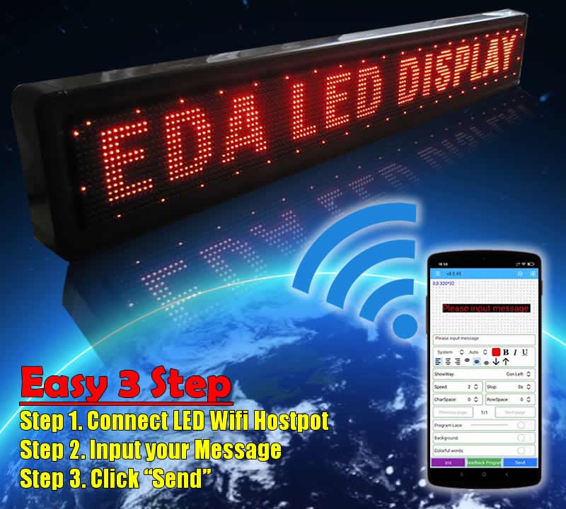 LED DISPLAY SIGNBOARD P10 Mobile App Wifi Outdoor Waterproof Running