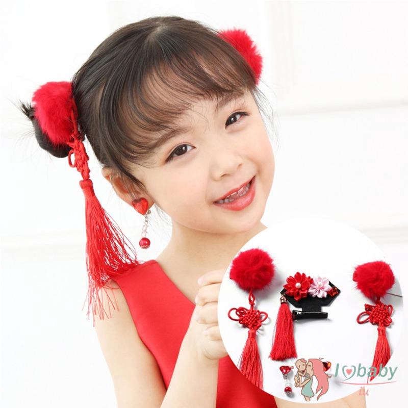Baby Girl Hair Clips Cute Chinese Style Hairpin Headband Headwear