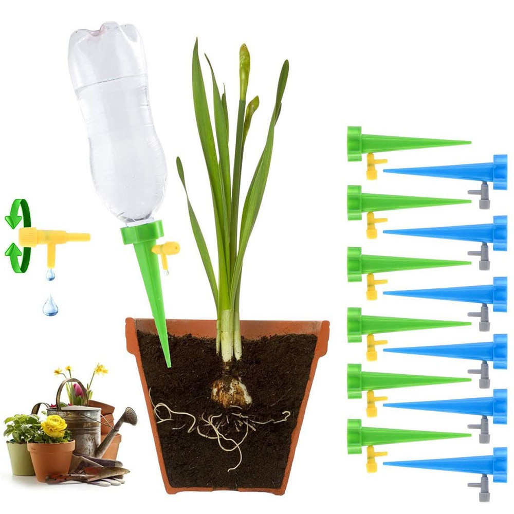 Plant Waterer Automatic Irrigation Device Self Watering Spikes with Control Valve Switch for Indoor Outdoor Plants Favors 6 
