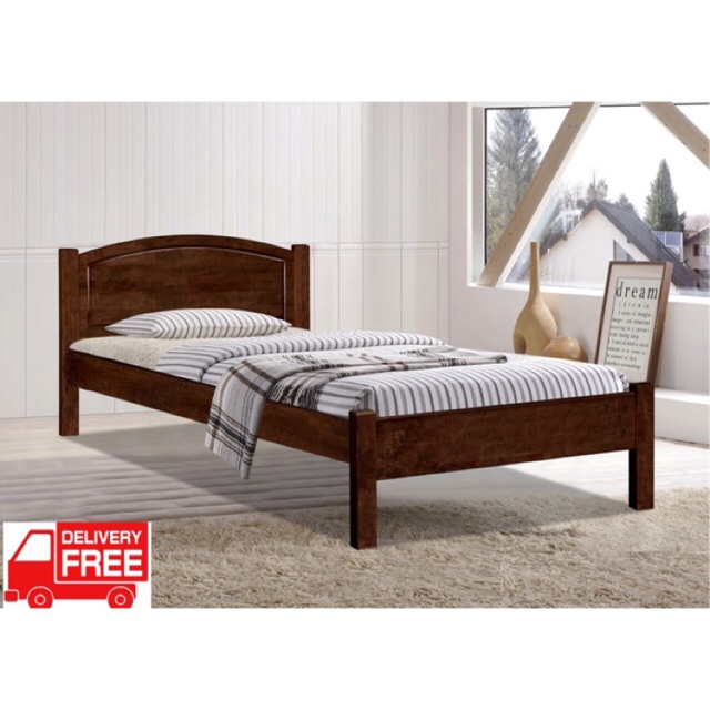 Wooden Bed Frame Katil Kayu Solid, Solid Wood Bed Frame Full