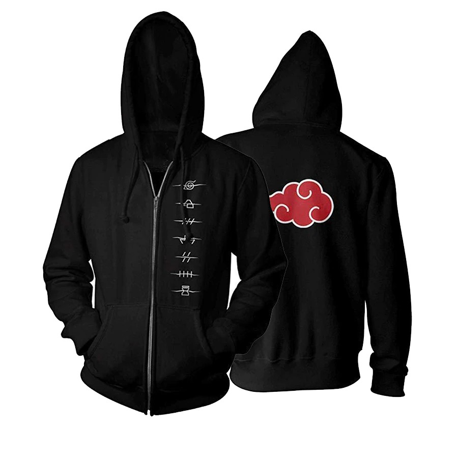 Printed Uchiha Itachi Naruto Zip Up Hoodie Casual Hatake Kakashi Akatsuki Naruto Jacket Black Hoodies Sweatshirt Shopee Malaysia