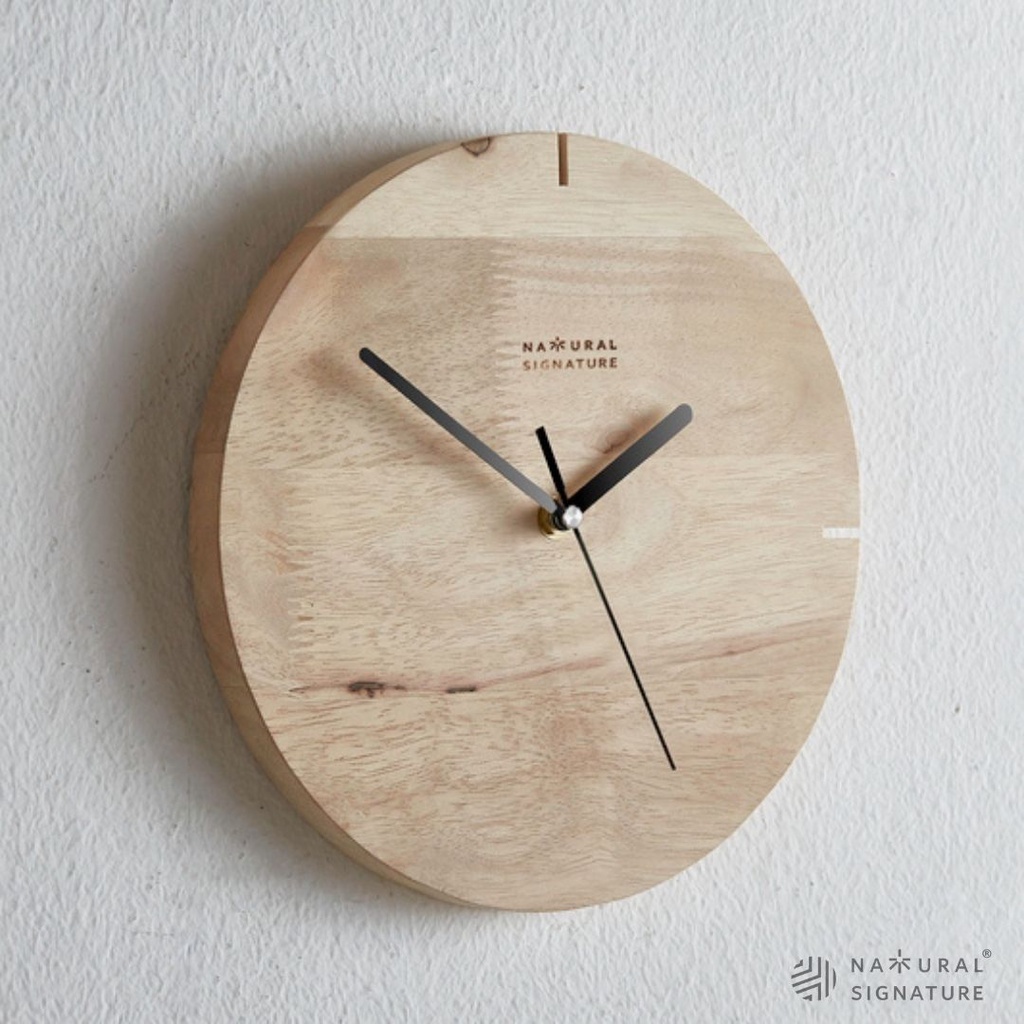 Natural Signature 0121 Round Clock/Rubber wood/DIY wooden clock/时钟/实木钟/DIY时钟/橡胶木