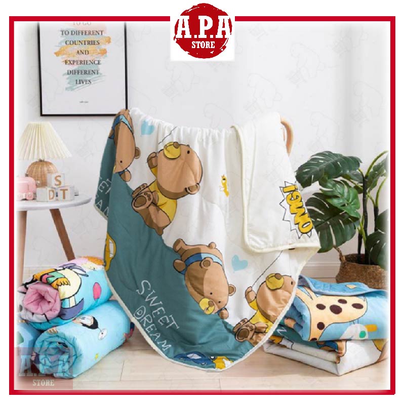 APA Cartoon Kids Blanket Children Quilt Nap Blanket Kids Conforter Soft Cotton Baby Blanket