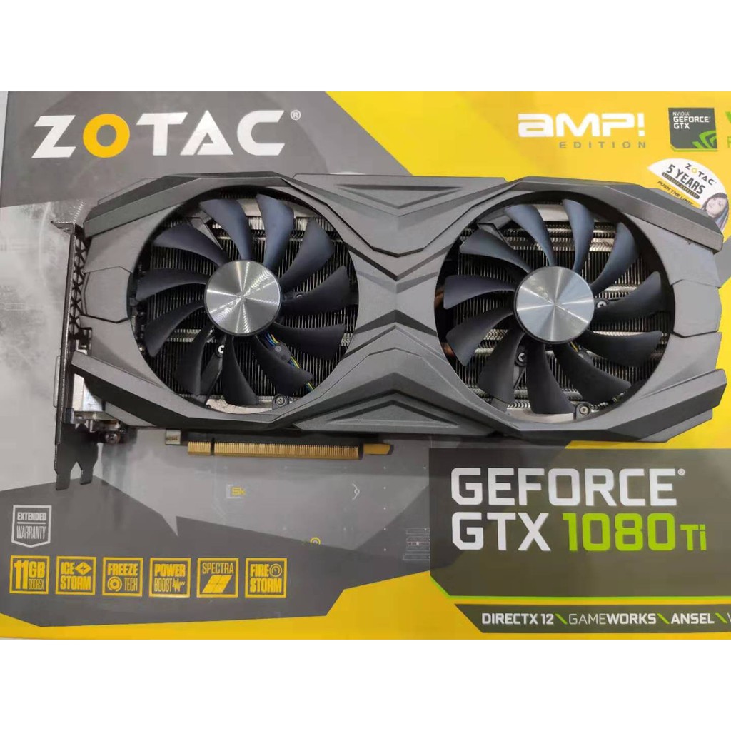 Zotac Geforce Gtx 1080 Ti Amp Edition 11gb Gddr5x 352 Bit Pcie 3 0 Gaming Graphics Card Vr Ready Shopee Malaysia